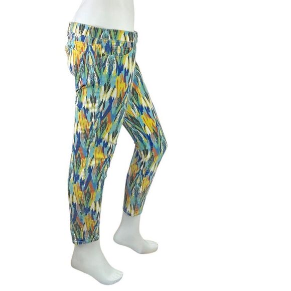 Current/Elliott The Stiletto Multi Arrow Skinny Jeans Multicolor Colorful Sz 28 - Picture 1 of 11